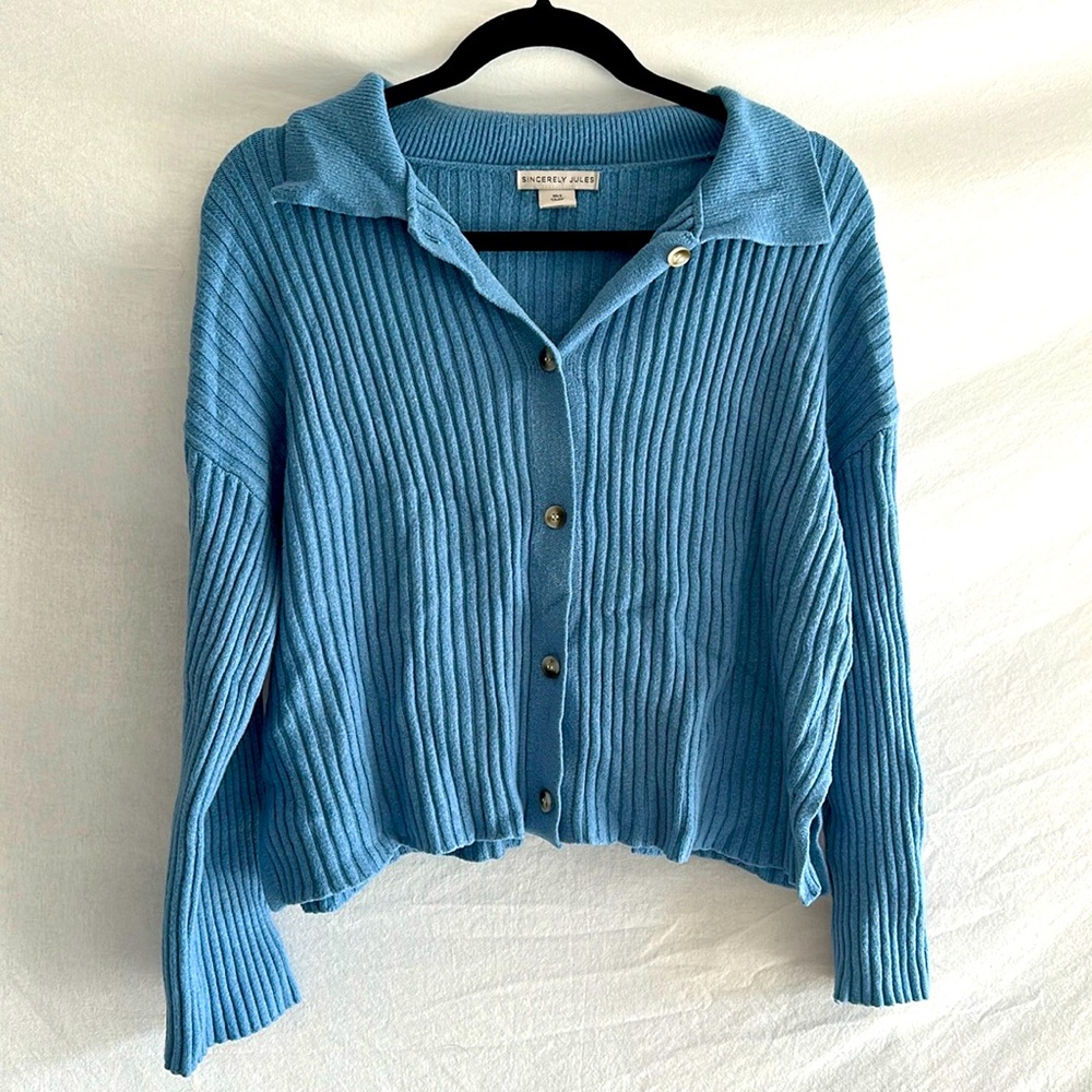 Cozy Oversized Button-Up Sweater szSM